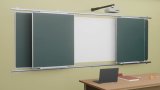 Рельсовая система с классной доской и встроенной интерактивной доской SKL-RI